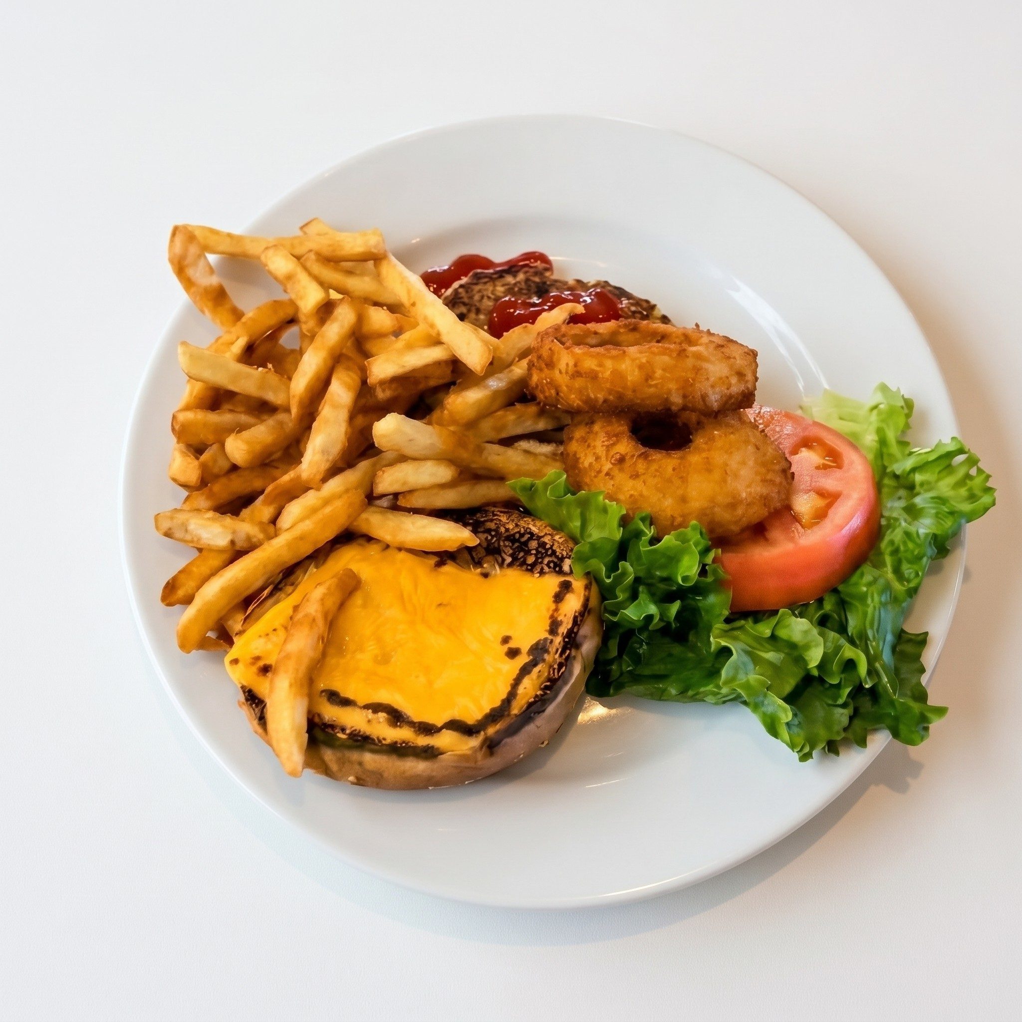 Turkey Burger 8oz with Lettuce & Tomato.