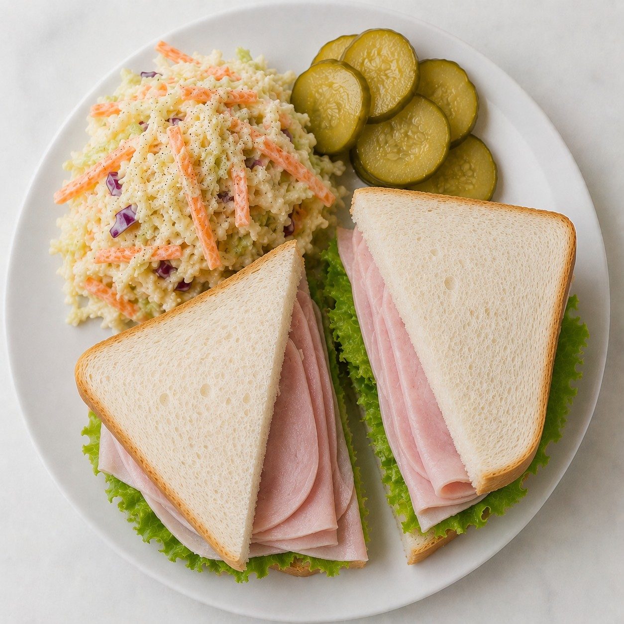 Thin Sliced Ham Sandwich.
