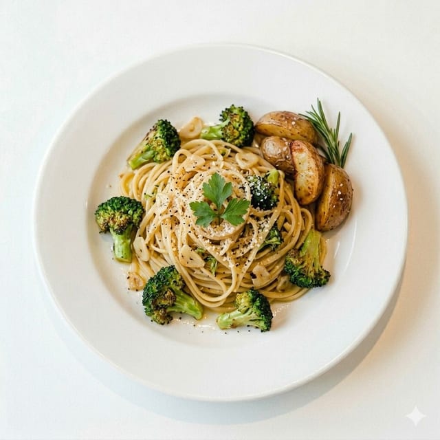 Pasta Garlic and Broccoli.