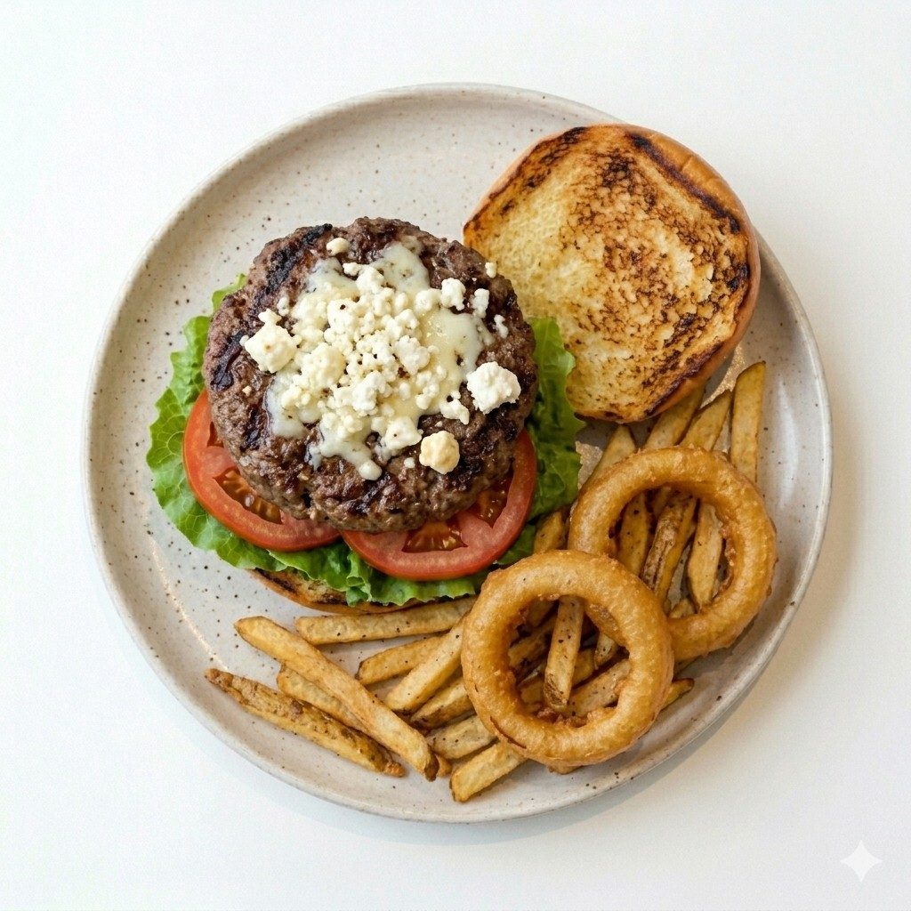 Feta Burger Deluxe.