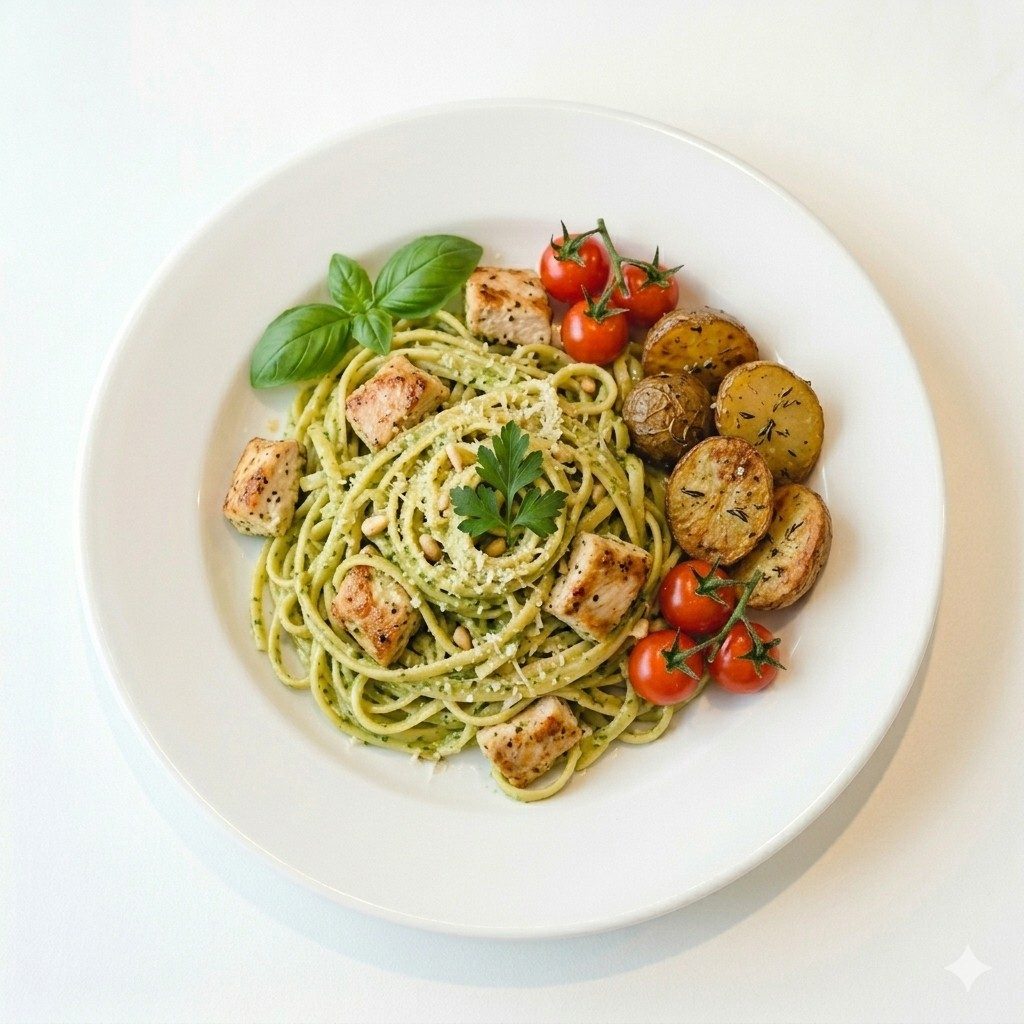Chicken Pesto Linguine.