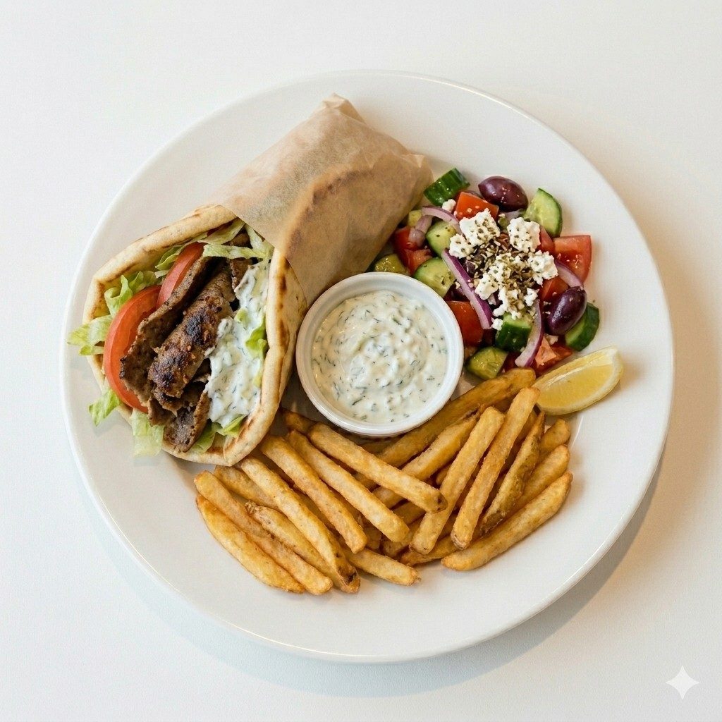 Beef Gyro Sandwich.