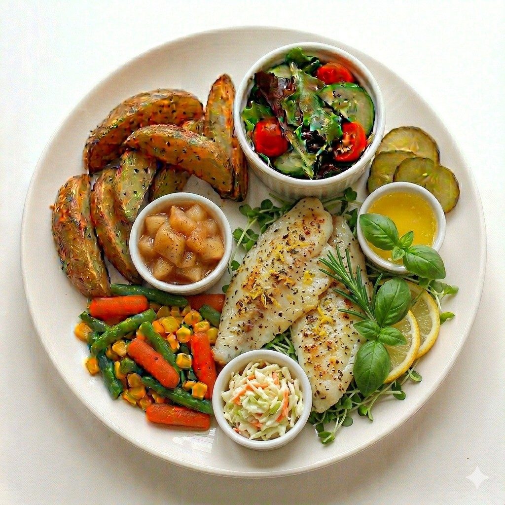 Broiled Filet of Tilapia.