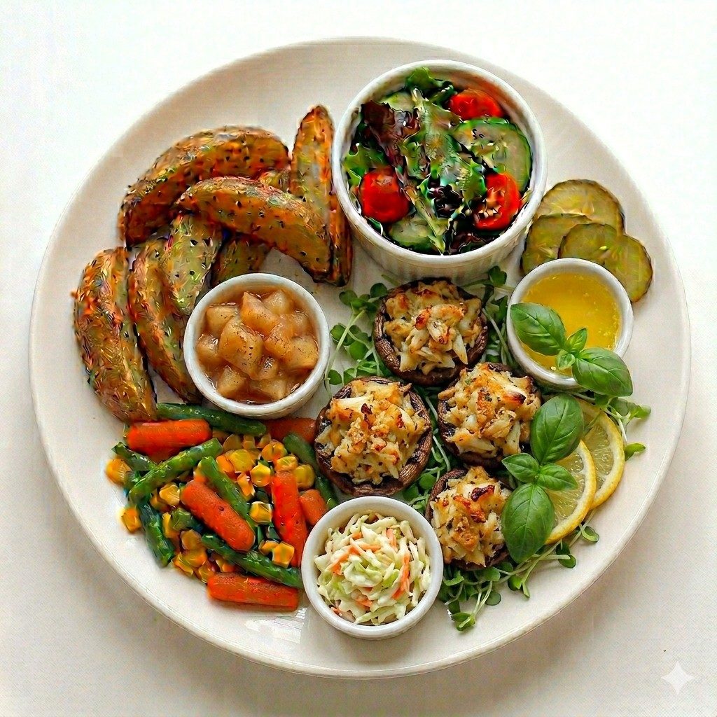Broiled Stuffed Mushroom Entrée.