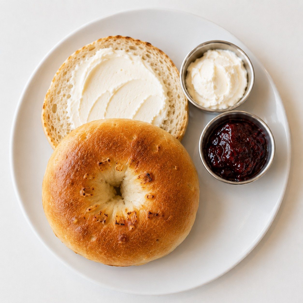 Bialy with Cream Cheese.