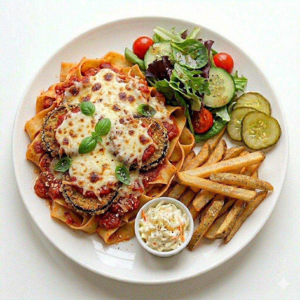 Eggplant Parmigiana Plate.