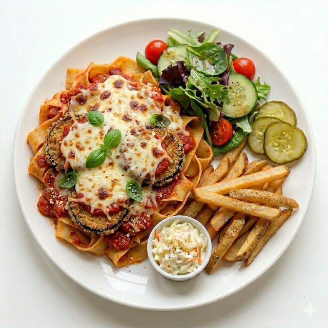 Eggplant Parmigiana Plate.