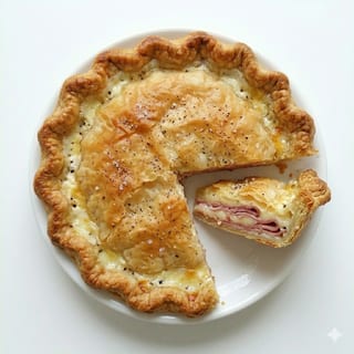 Greek Classic Round Ham and Cheese Pie