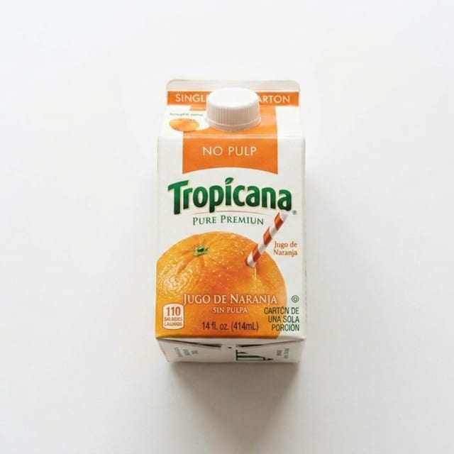 14 oz. Tropicana O.J. Box.