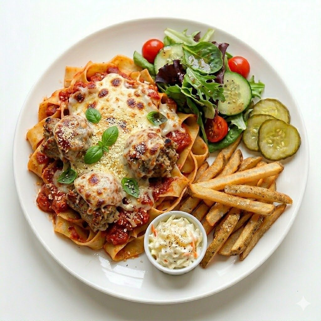 Sausage Parmigiana Plate.