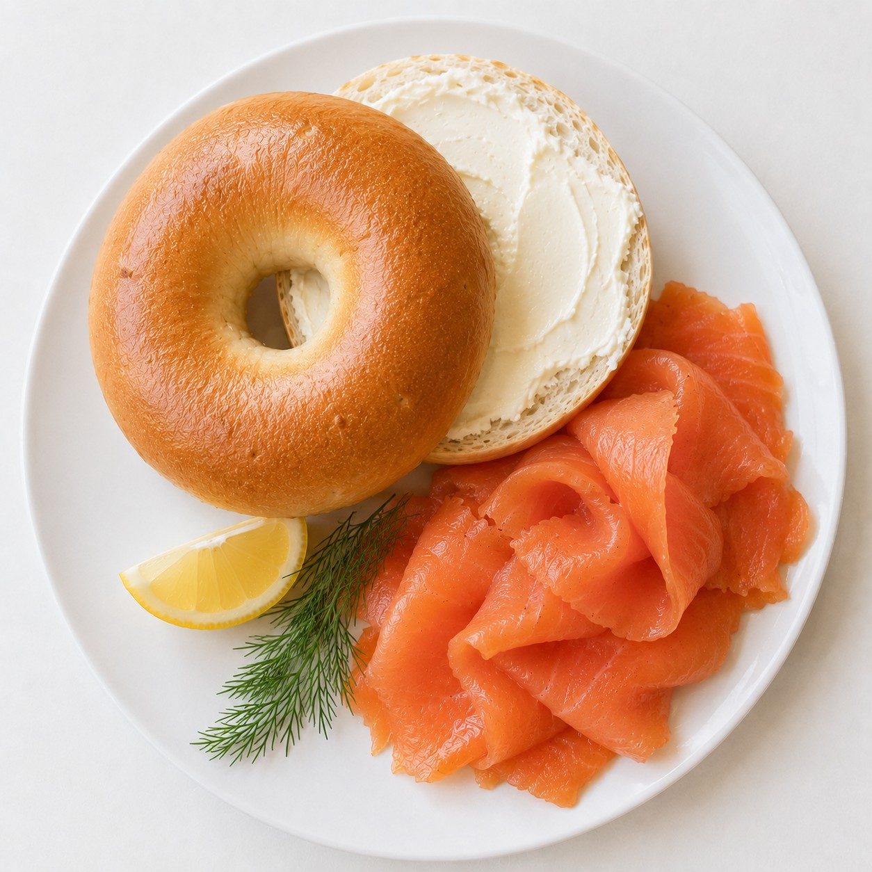 Bagel with Nova Scotia Lox and Cream Cheese.